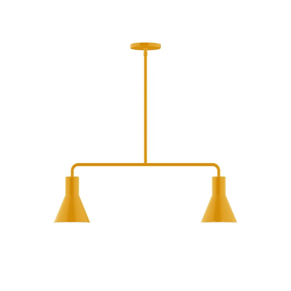 Montclair Lightworks MSG436-21 2-Light Axis Linear Pendant Bright Yellow Finish